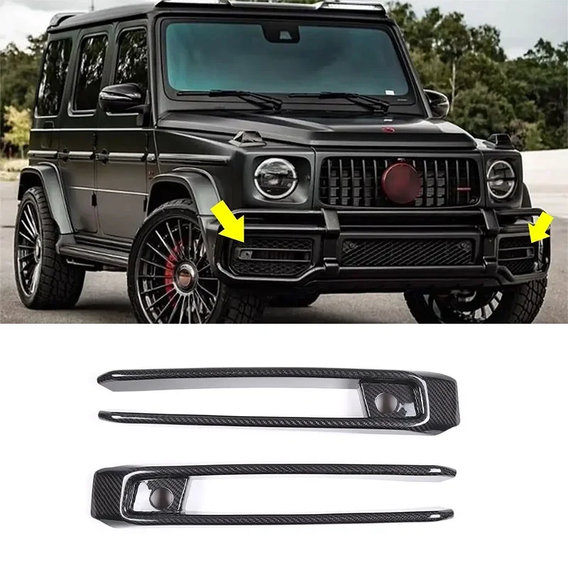 

For Mercedes Benz W464 G63 2019-2023 Real Carbon Fiber Car Front Fog Lamp Decorative Frame Cover Car Exterior Accessories