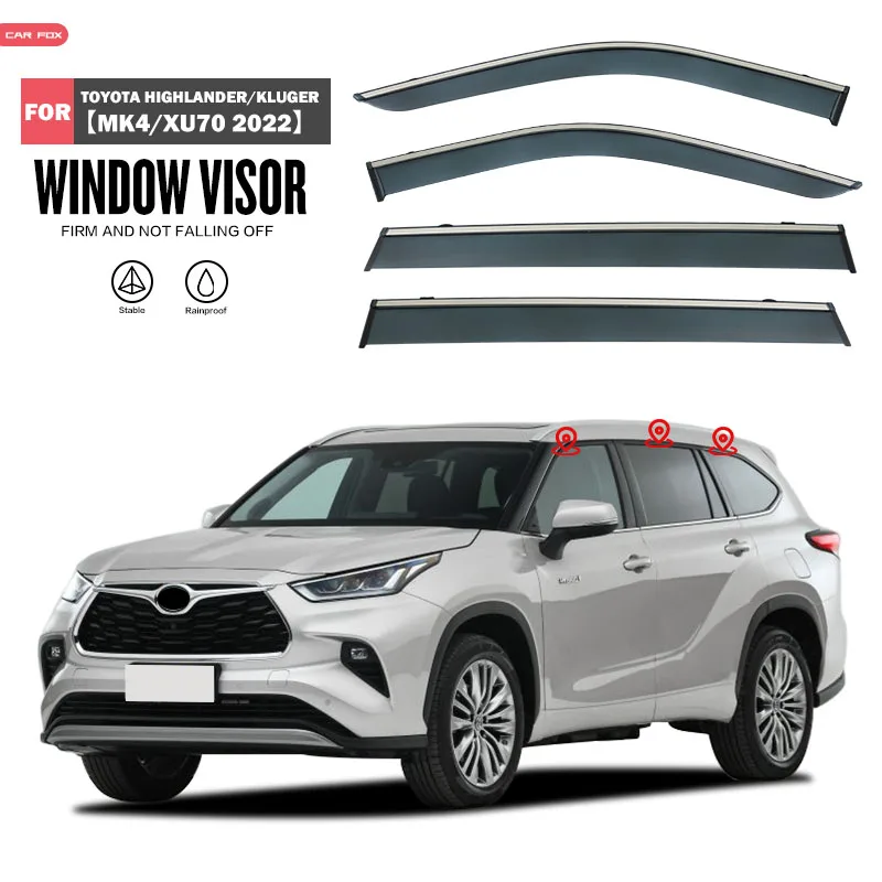 

Пластиковый козырек для вентиляционных отверстий для TOYOTA HIGHLANDER Kluger 2000-2022, защита от солнца и дождя для TOYOTA HIGHLANDER Kluger