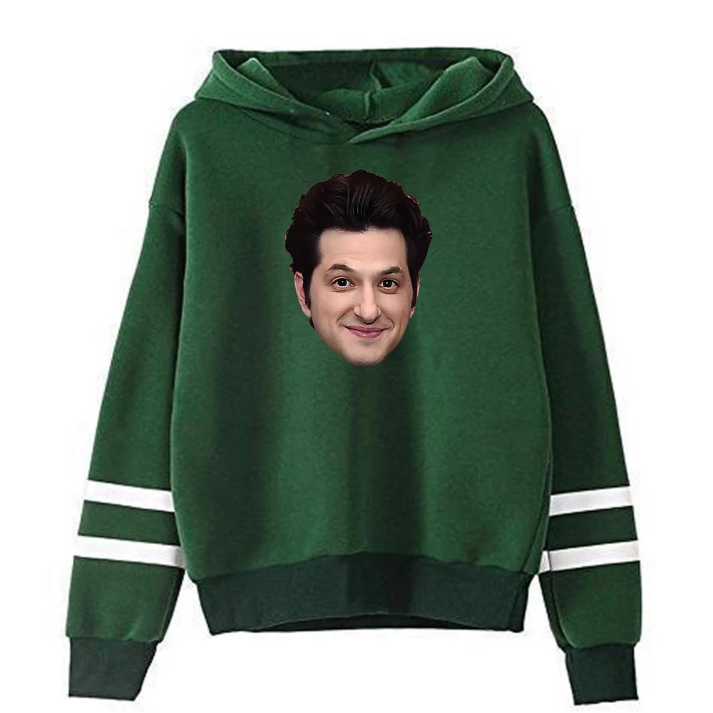 Ben Schwartz Portrait Hoodie Pocketless Parallel Bars Sleeve Streetwear Women Men Hooded Sweatshirt Trendy Outfits