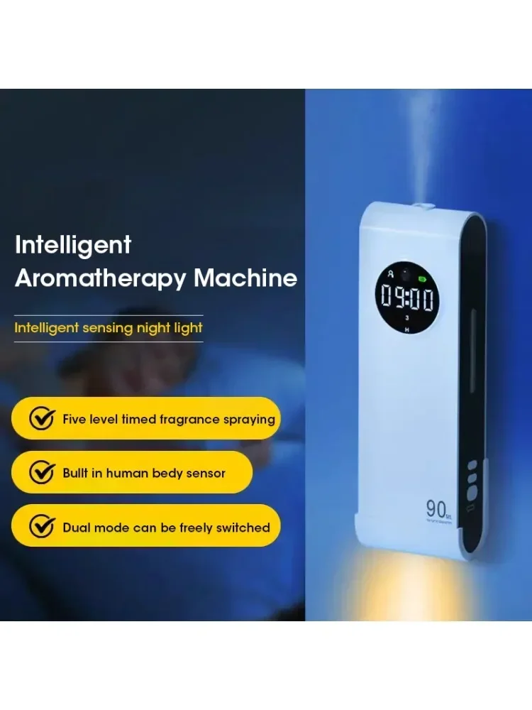 Diffuseur d'huiles essentielles suspendu sans fil, désodorisant avec veilleuse pour la maison, salle de bain, salon, toilettes, aromathérapie