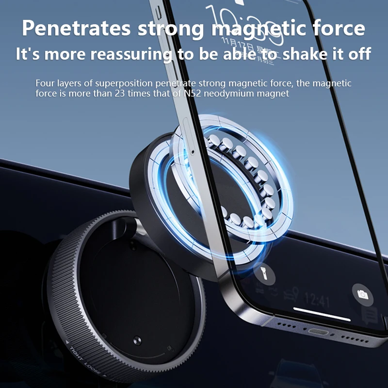 

Vacuum Suction Magnetic Phone Holder with 360 Degree Rotation,Handsfree Magnetic Foldable Phone Mount for Car/Smooth Surface