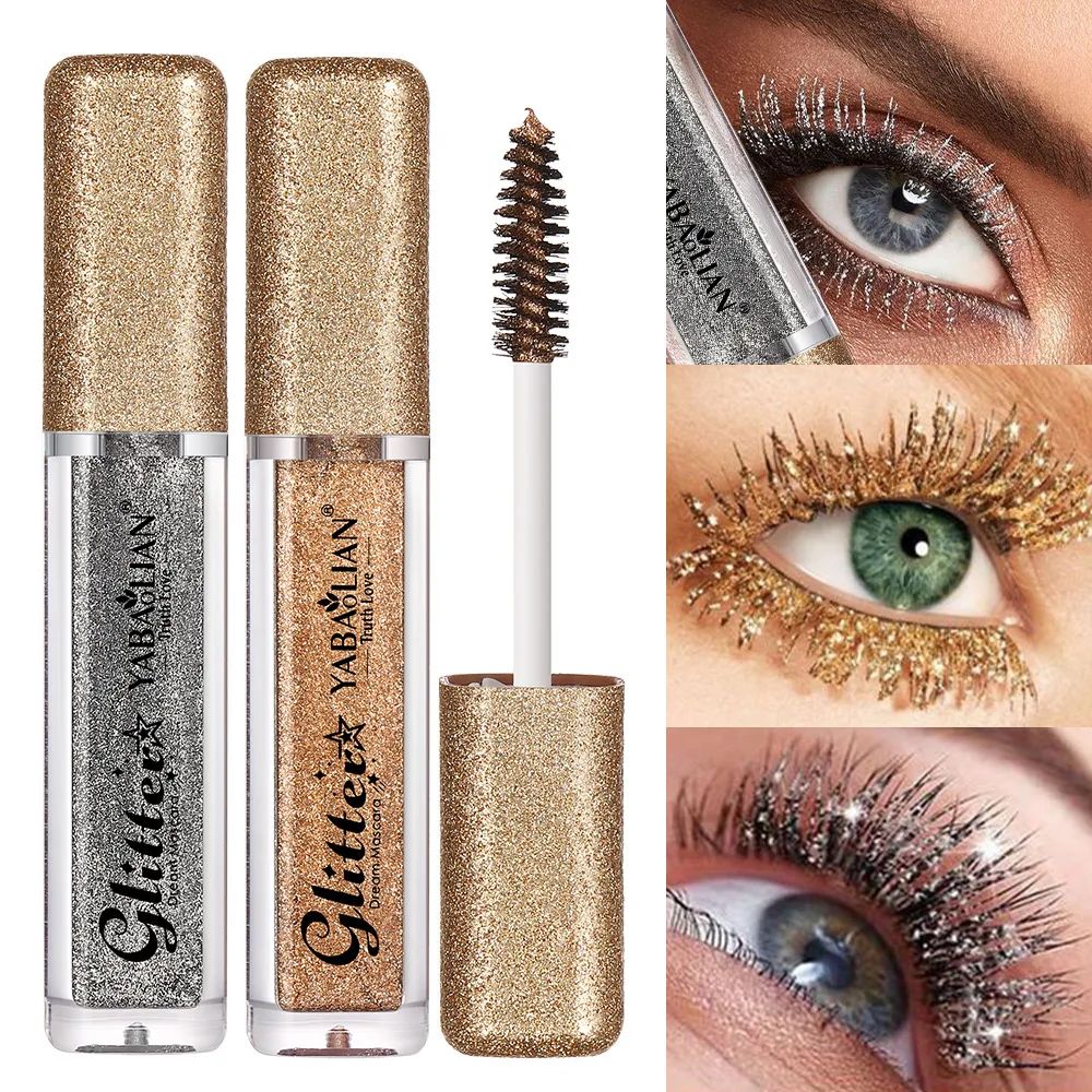 24Pcs Gold Mascara for Eyelashes Colorful Mascara Waterproof Long Lasting Eye Lash Mascara Shiny Sparkle Diamond Mascara