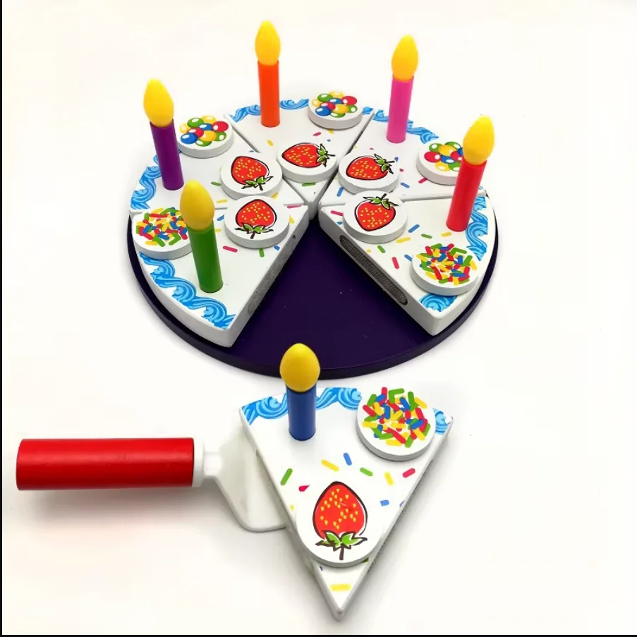 Wooden Quality Cut And Cut To See Pizza Cakes Children\'s Cake Kitchen Play House Simulation Toys Children\'s Chef Toys