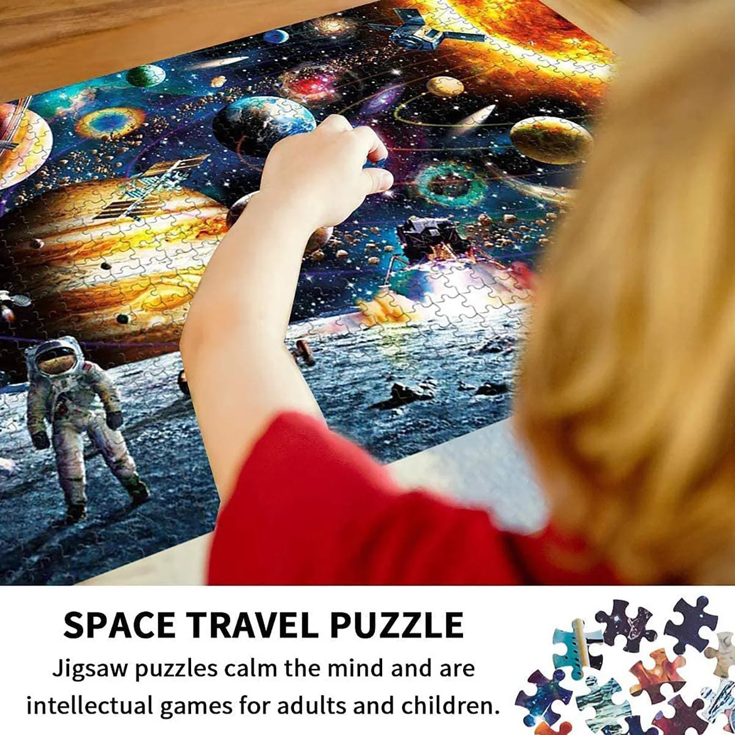 1000 Pieces Space Traveler Jigsaw Puzzles for Adults Home Decor Games Family Fun Floor Puzzles Educational Toys for Kids