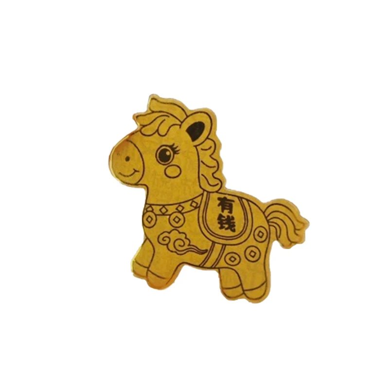 

Золотая фольга Lucky Horse наклейки для украшения мобильного телефона DIY украшения самоклеящаяся нашивка новогодняя наклейка с акриловой коробкой