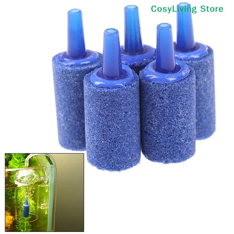5Pc Blue Aquarium Bubble Cylinder Fish Tank Air Stone Fish Tank Aeration Aerator