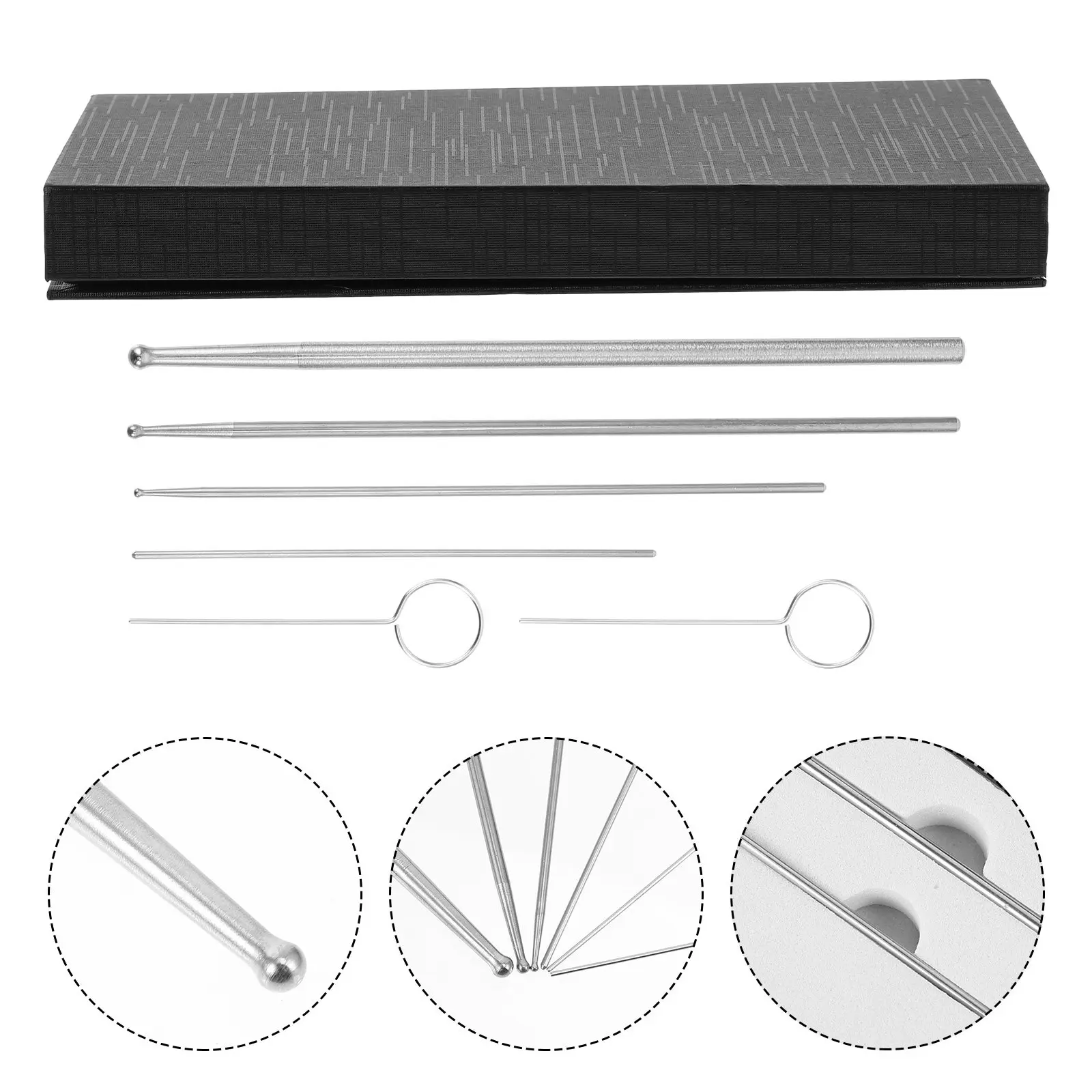 

6Pcs Reptile Snake Sexing Probe Professional Gender Lightweight Stainless Steel Snake Gender Detection Tool Portable