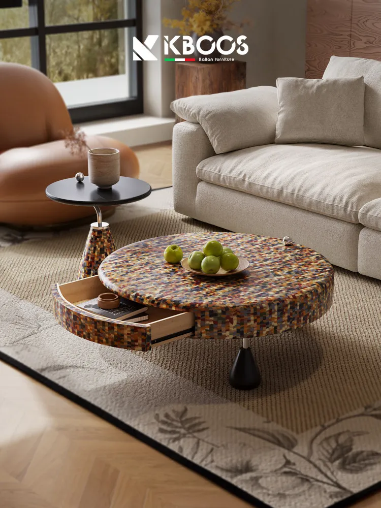 

PYJ creative rainbow round Italian minimalist light luxury living room home coffee table combination