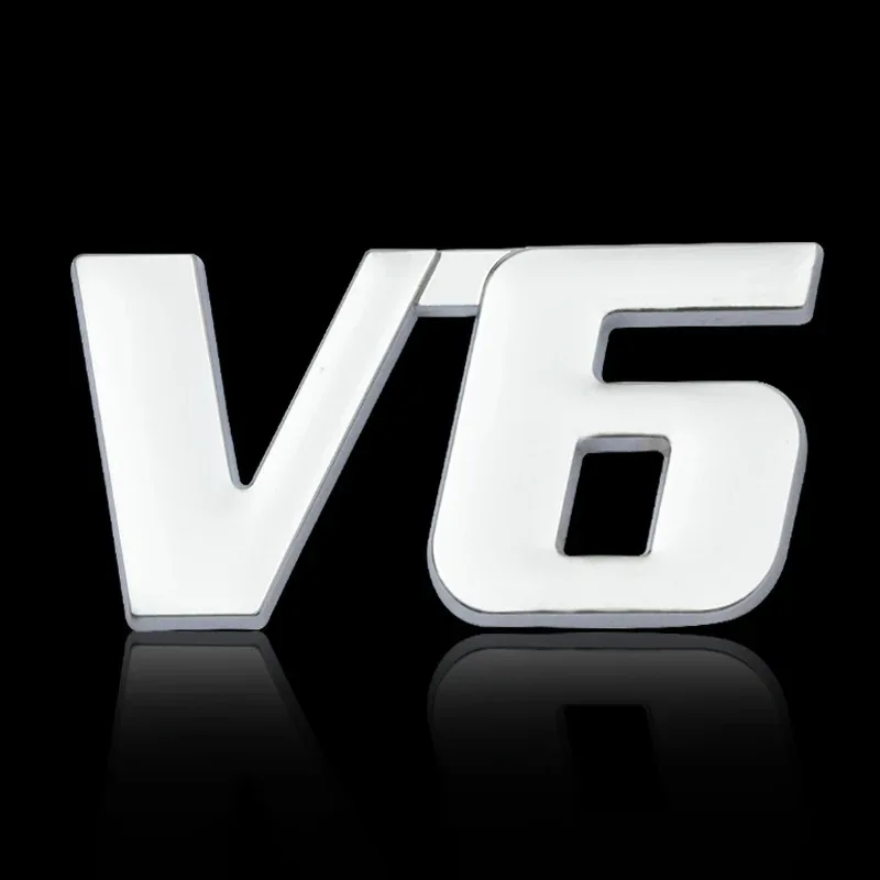 

3D Metal V8 V6 Car Logo Universal Fender Emblem Badge Decal Exterior Sticker For Rear Trunk Tailgate Auto Styling Acceesories