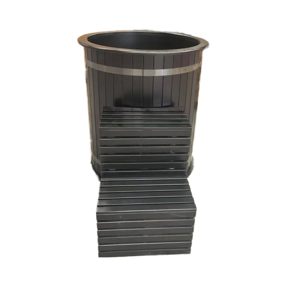 Portable Cedar Wooden Hot Tub Combo New Design Canadian Cedar Cold Plug Strip Drainer for Gym Villa Soak