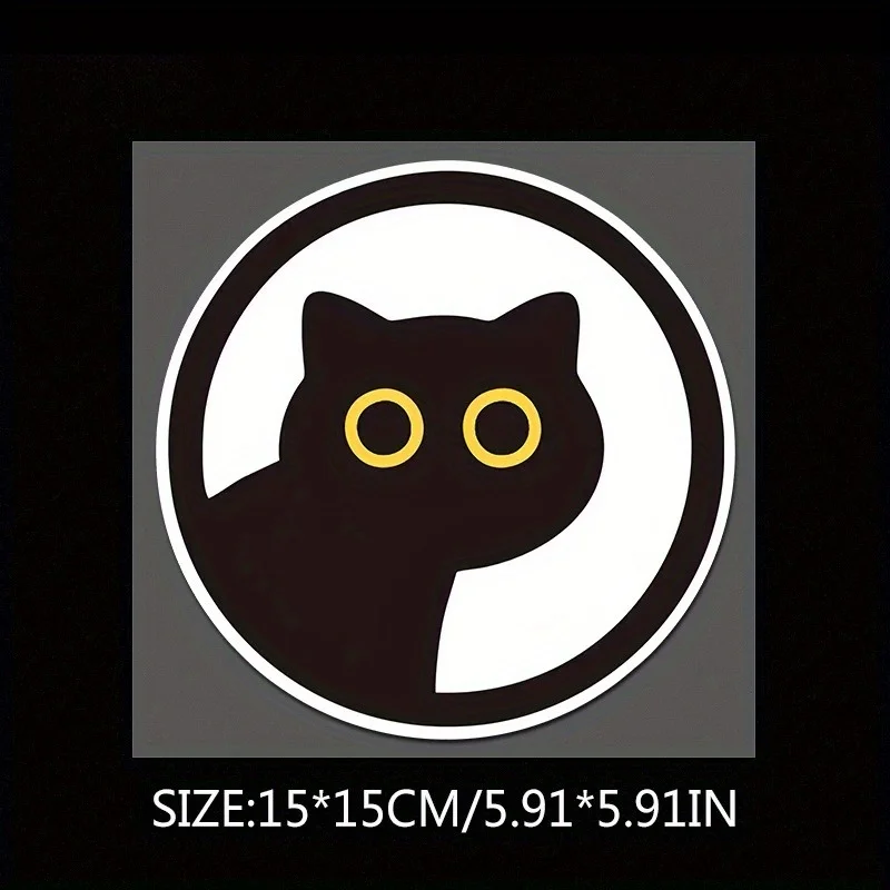 1PC/2PCS entzückende schwarze Katze Aufkleber, niedlicher Cartoon-Vinyl-Aufkleber für Auto, Motorrad, wasserdichte Dekoration für Katzenliebhaber, Express
