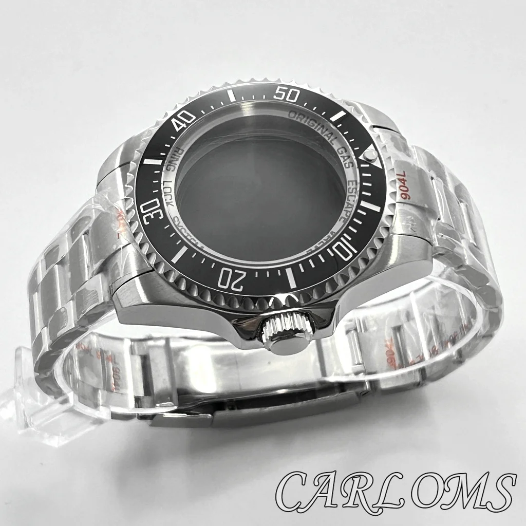 TOP 44mm NH34 NH35 NH36 NH38 NH39 NH70 NH72 Movement Silver Watch Case Ceramic Green Blue Black Bezel Sapphire Glass