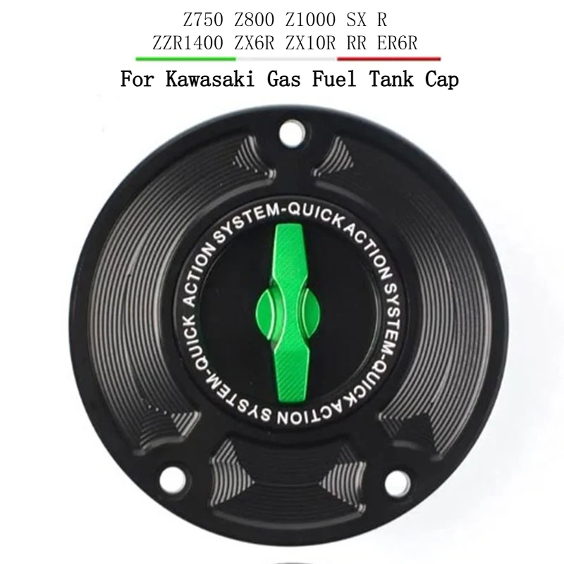 

Motorcycle Accessories New For Kawasaki Z750 Z800 Z1000 SX R ZZR1400 ZX6R ZX10R RR ER6R CNC Fuel Tank Cap Keyless Oil Gas Cove