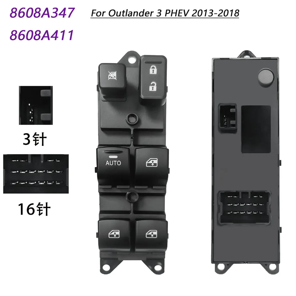 

For Mitsubishi Outlander 3 PHEV 2013-2018 Left Front Electric Master Window Lifter Control Switch 8608A347 8608A411