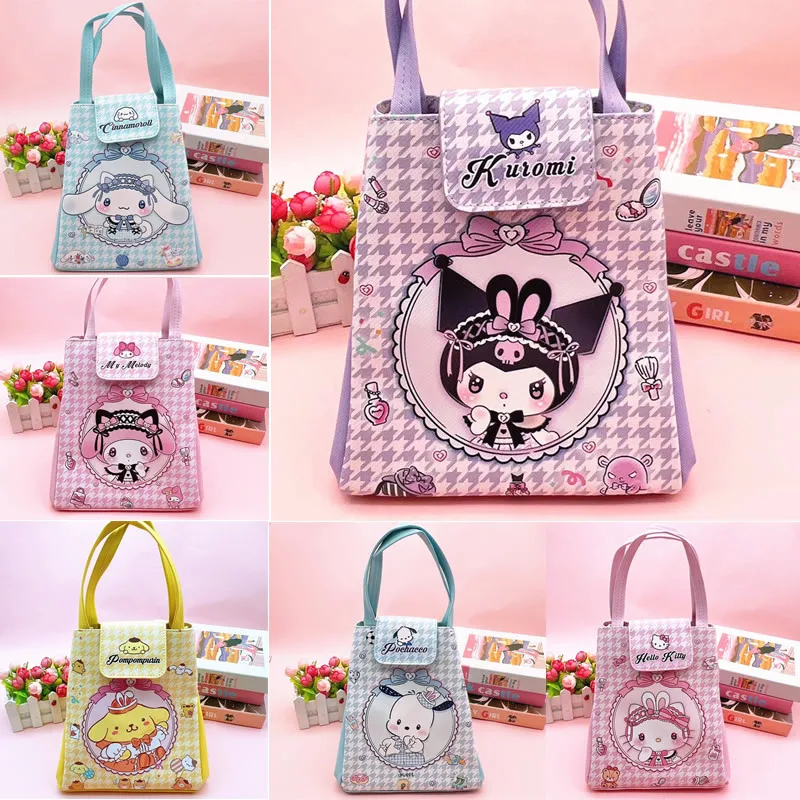 

Kuromi Lunch Bag for Girls, PU Leather Insulated Handbag, Large Capacity Mommy Tote & Student Bento Bag for School