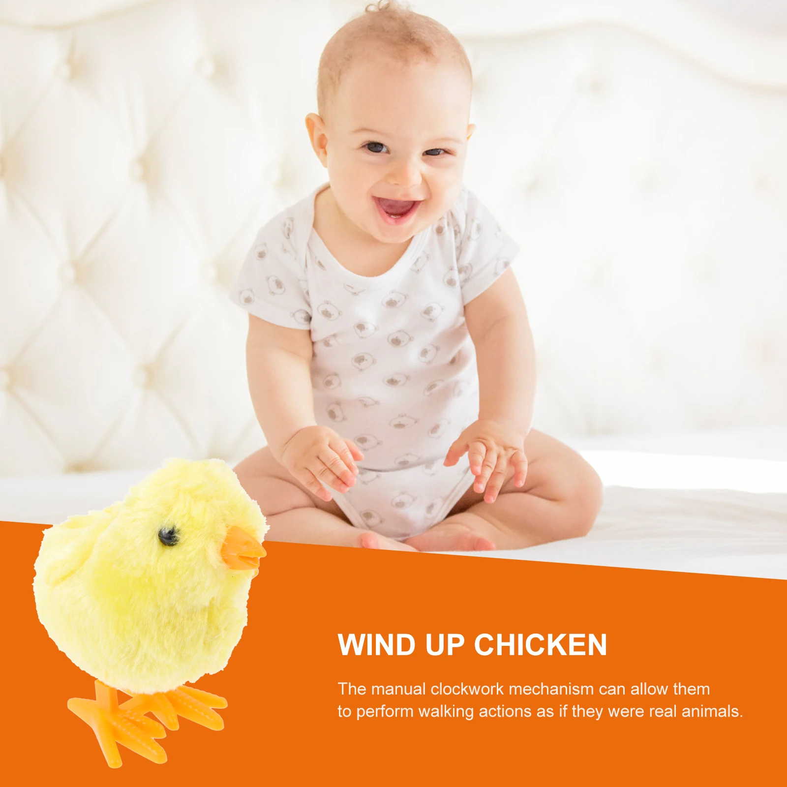 

Decorate Clockwork Chicken Duckling Toddler Toy Toys Velvet Kids Wind up Mechanism