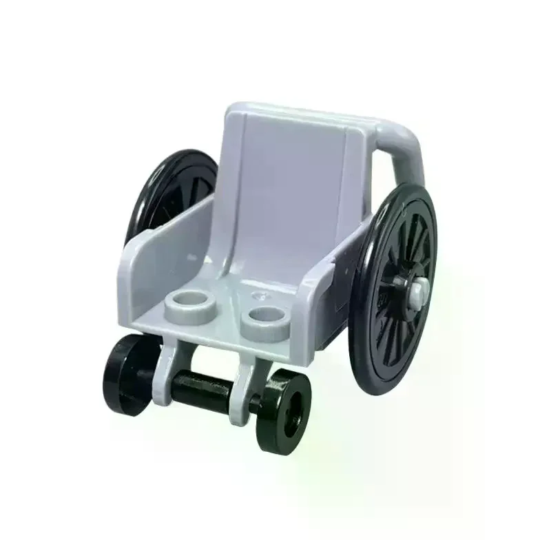 2Pcs 교육용 블록 장난감 MOC 벽돌 휠체어 손수레 이동 보조 도구 피규어 액세서리 어린이 선물