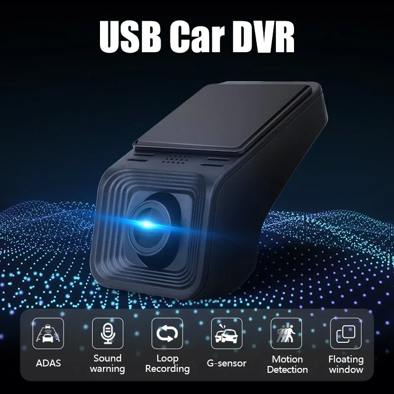 Jansite USB Car DVR 1080P ADAS Dash Camera For Android Player Auto DVD Audio Voice Alarm Video Recorder G-sensor Cycle Recording