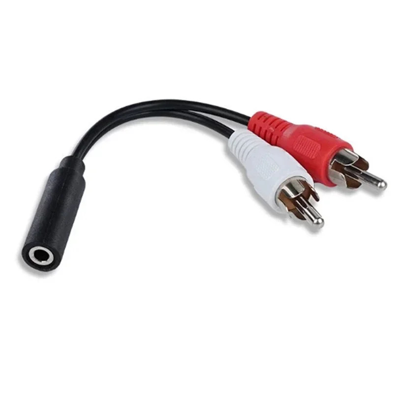 Conector auxiliar de Audio 3,5 a auriculares, Cable de música de 3,5mm, RCA, hembra, estéreo, 2 adaptadores macho