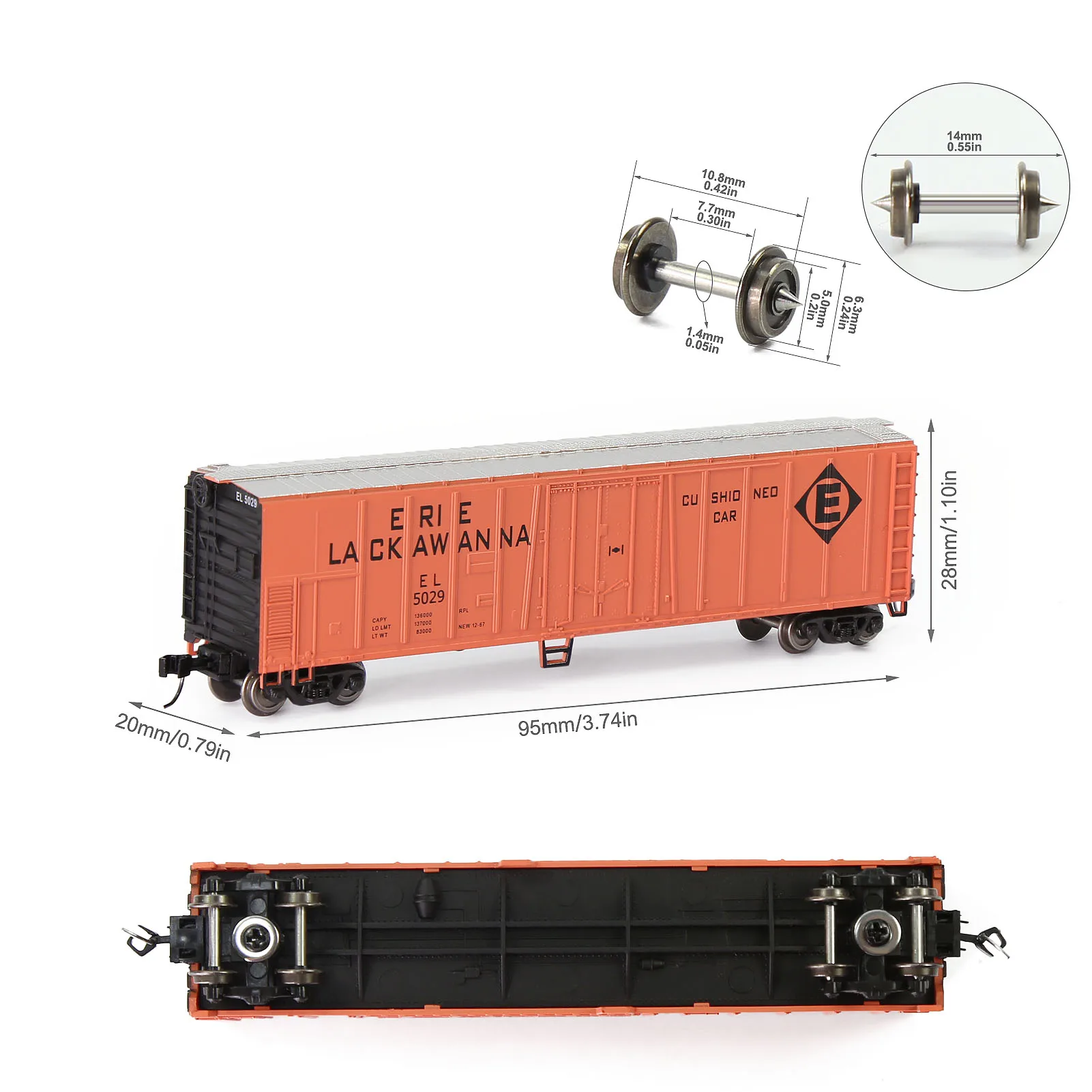 Evemodel 1 Unit Model Trains Wagons N Scale 1:160 50' Steel Reefer 50ft Boxcar C15015