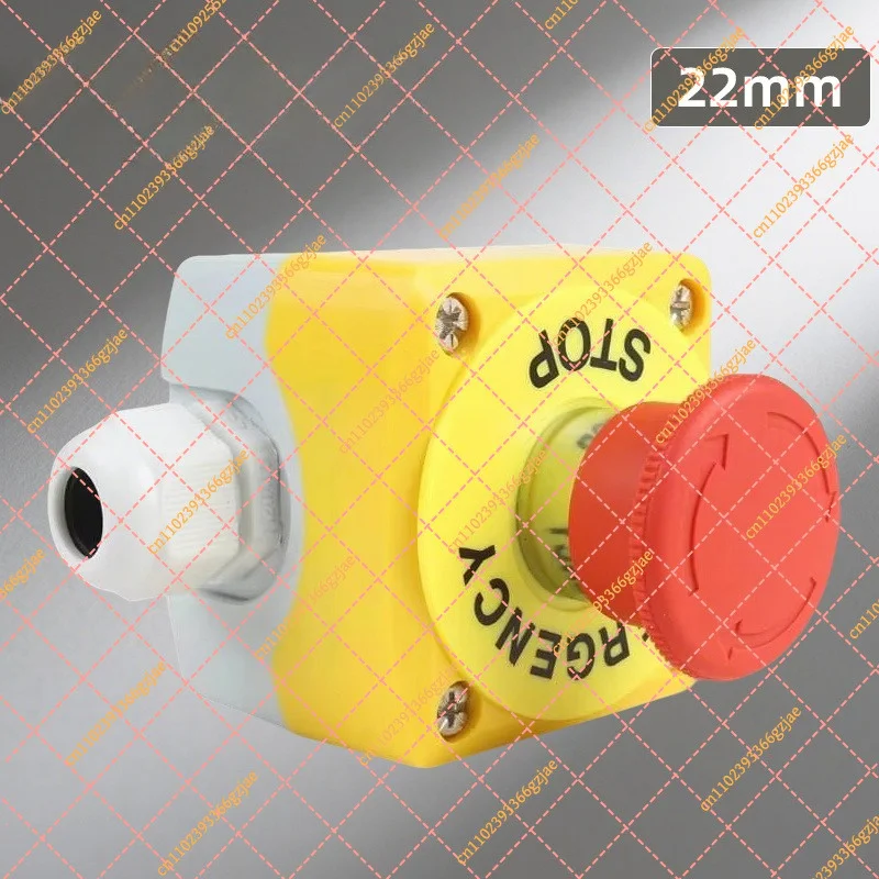 22mm Waterproof Emergency Stop Push Button Switch Box Mushroom for Elevator Lift, Rainproof Security Replacement Part
