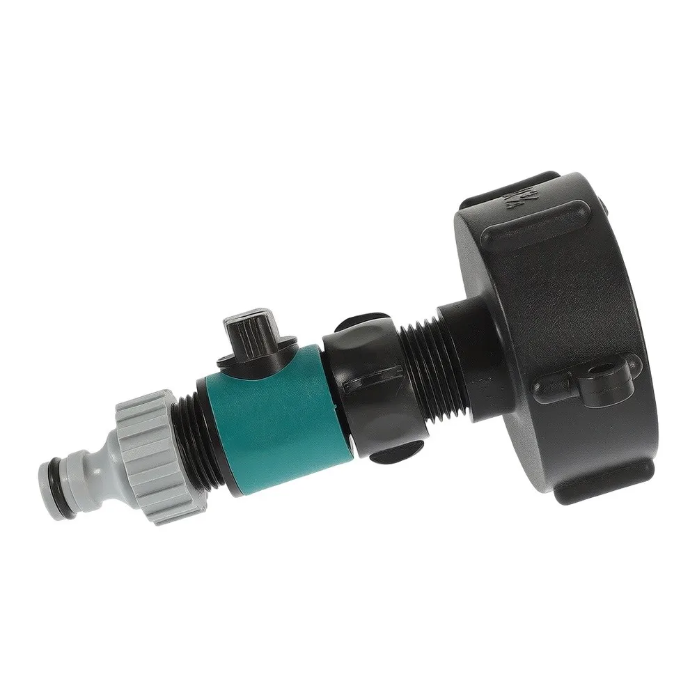 Plastic Water Tank Adapter for IBC S60X6 with 3/4 Inch Thread Tap Valve and On Off Flow Control for Irrigation Needs