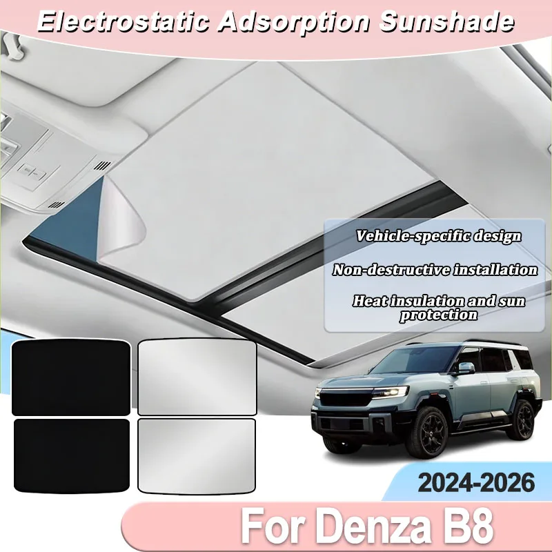 

For Denza B8 Sunroof Fangchengbao Bao 8 Leopard 8 2024 2025 2026 Car Outdoor Electrostatic Adsorption Skylight Sun Shades Parts