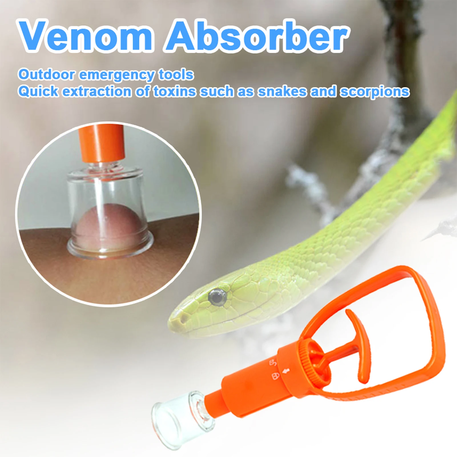 Outdoor Emergency ABS Venom Suction Device Wild Poisonous Snake Bee Bite Vacuum Detoxification Device First-aid Tool