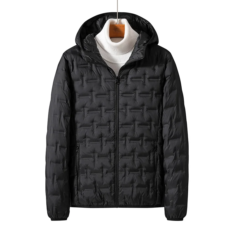 الشتاء الأبيض أسفل سترة الرجال الجرافين ذاتية التدفئة يندبروف مطوي مقنعين البخاخ الستر عادية الدافئة أسفل معاطف الذكور الملابس