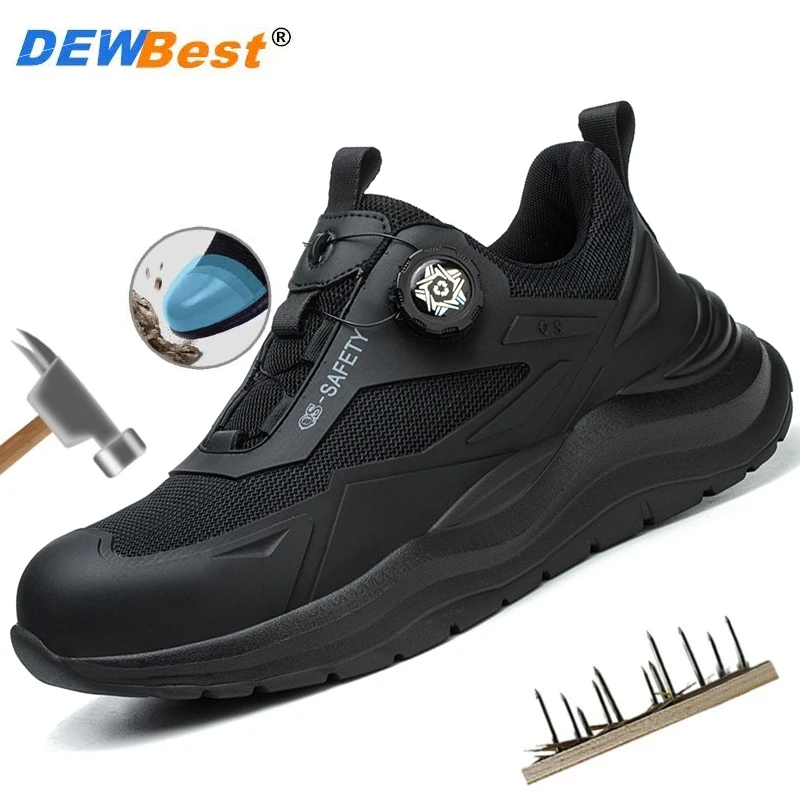 Breathable, anti smashing, anti piercing safety shoes for outdoor construction sites, anti slip and wear-resistant work shoes