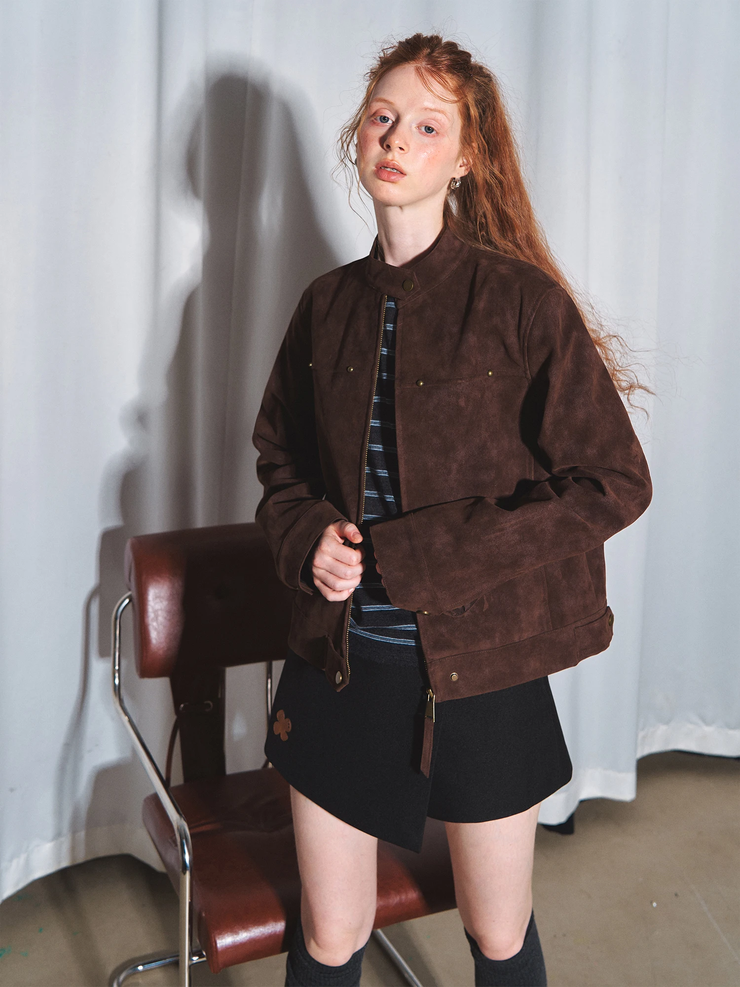 Giacca in Pelle Stile Retrò per Moto, Abbigliamento Streetwear, Vestibilità Ampia, Maniche Lunghe, Chiusura con Cerniera, Moda Giovanile