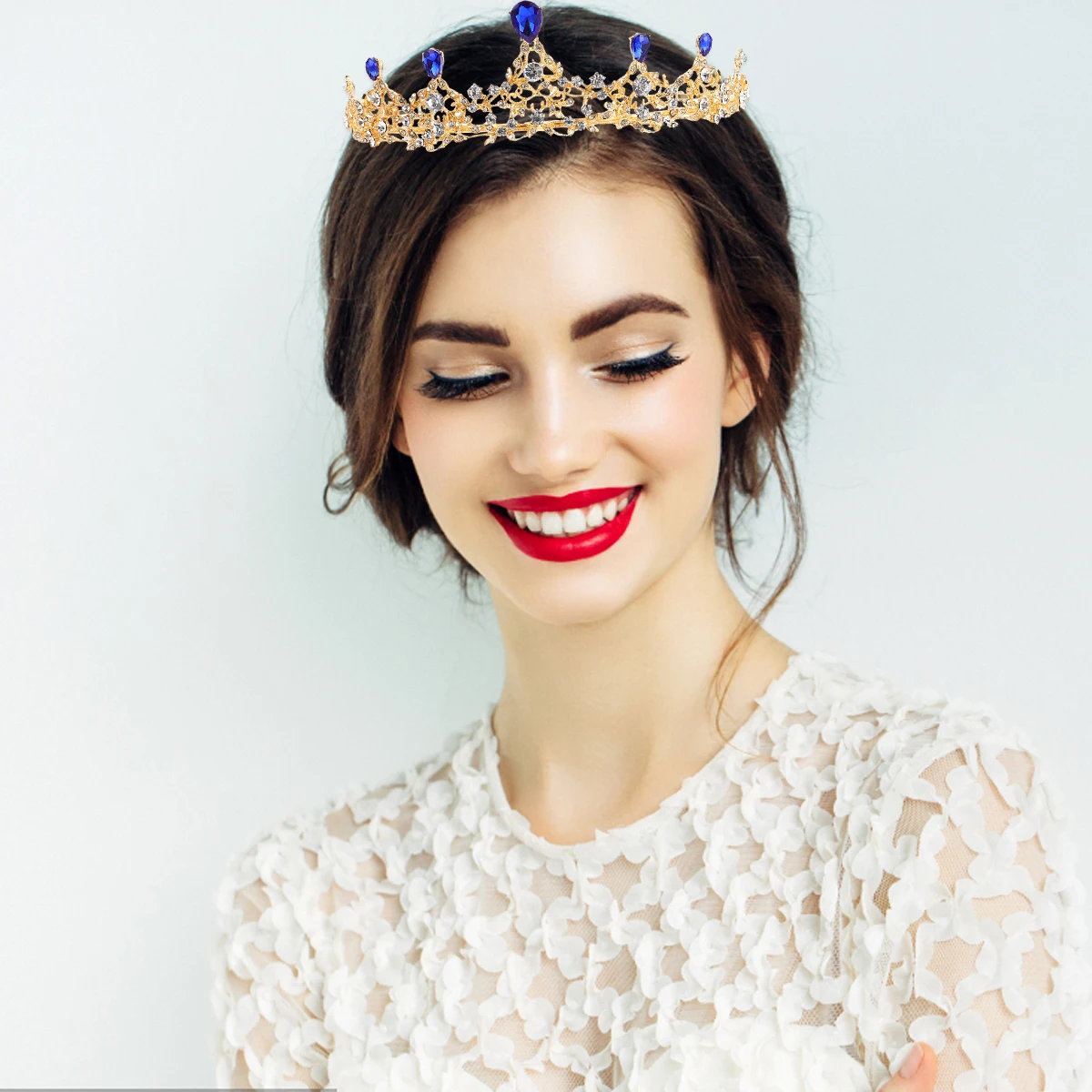 

Vintage Crystal Crown Women Hair Hoop Wedding Bride Headdress Rhinestone Bridal Decor