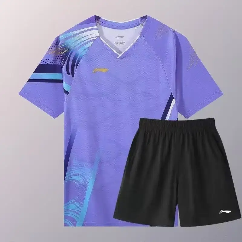 

New Men's and Women's Badminton Short sleeved Quick drying Breathable Sports Match Jersey