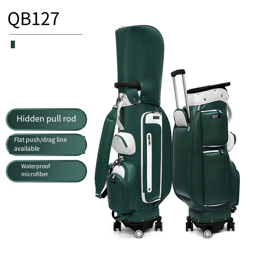 PGM waterdichte microfiber golftas voor vrouw, trolley tas, vier wielen, kan worden geduwd/gesleept, trekstang tas, QB127