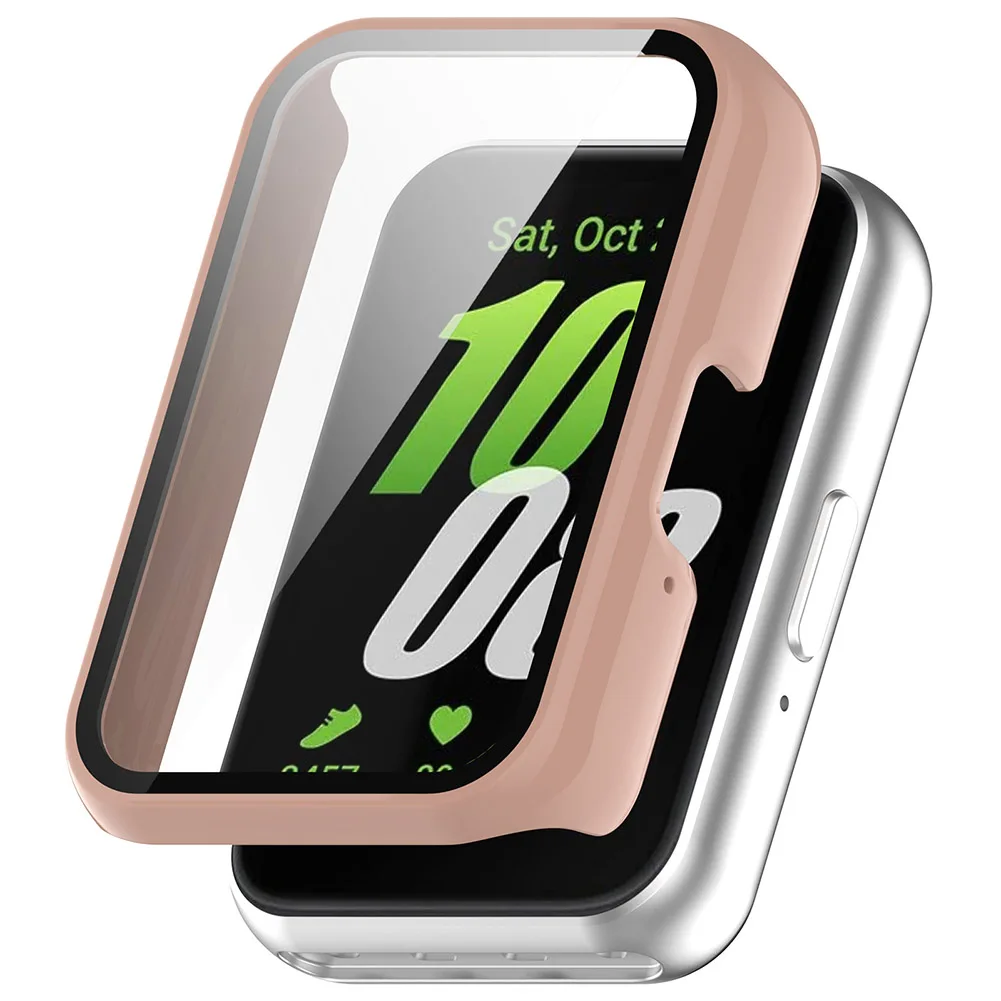 Funda para reloj de PC, funda protectora para reloj inteligente con vidrio templado, a prueba de polvo y antiarañazos para Samsung Galaxy Fit 3