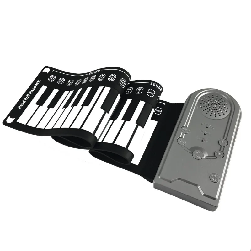 Portable Thickened Folding 49-key Hand-Rolled Piano Special Electronic Piano Artifact for Children Beginners and Music Lovers