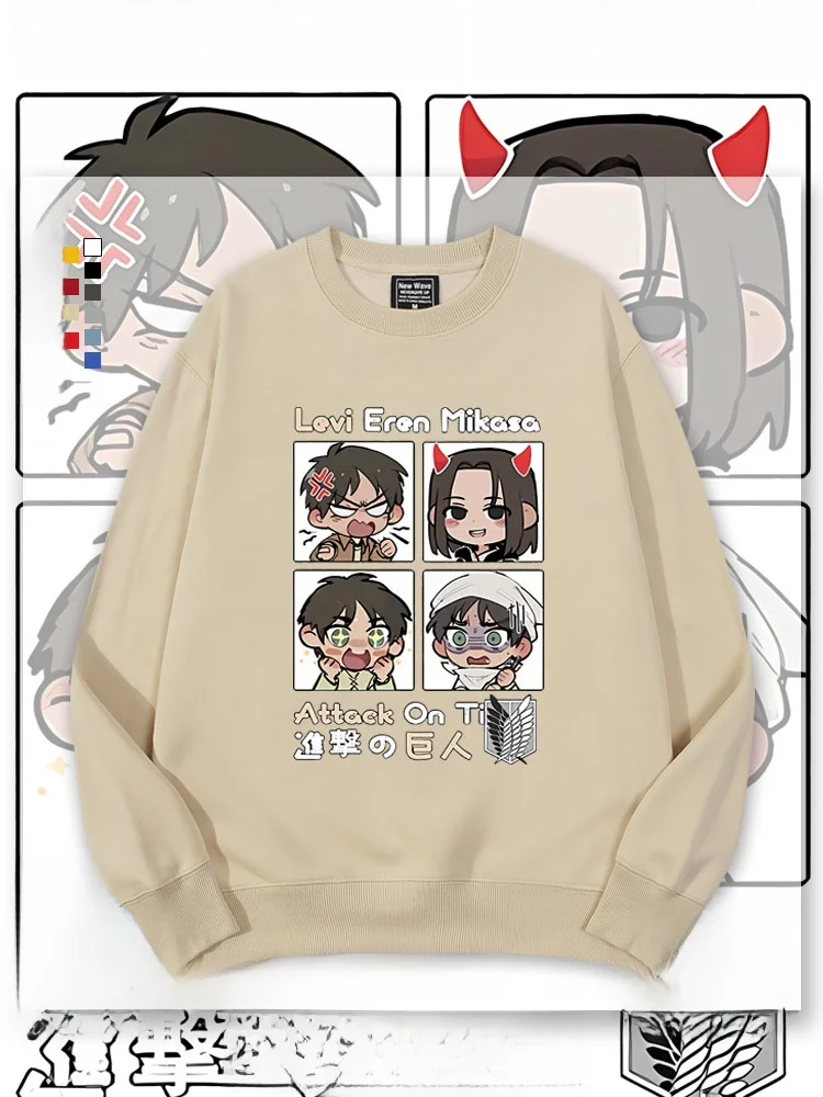 

Atta on Titan Allen Levi Fem Character Fce Lined ex Hoodie Children's Clothing Cotton Polyester round Ne Printe...