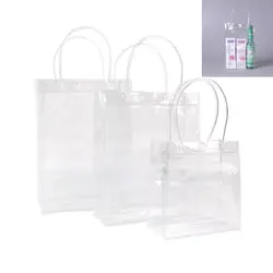 Clear Tote Bag Transparent Shopping Bags Shoulder Handbag PVC Waterproof Storage Bag for Gift Cosmetic Plastic Bags