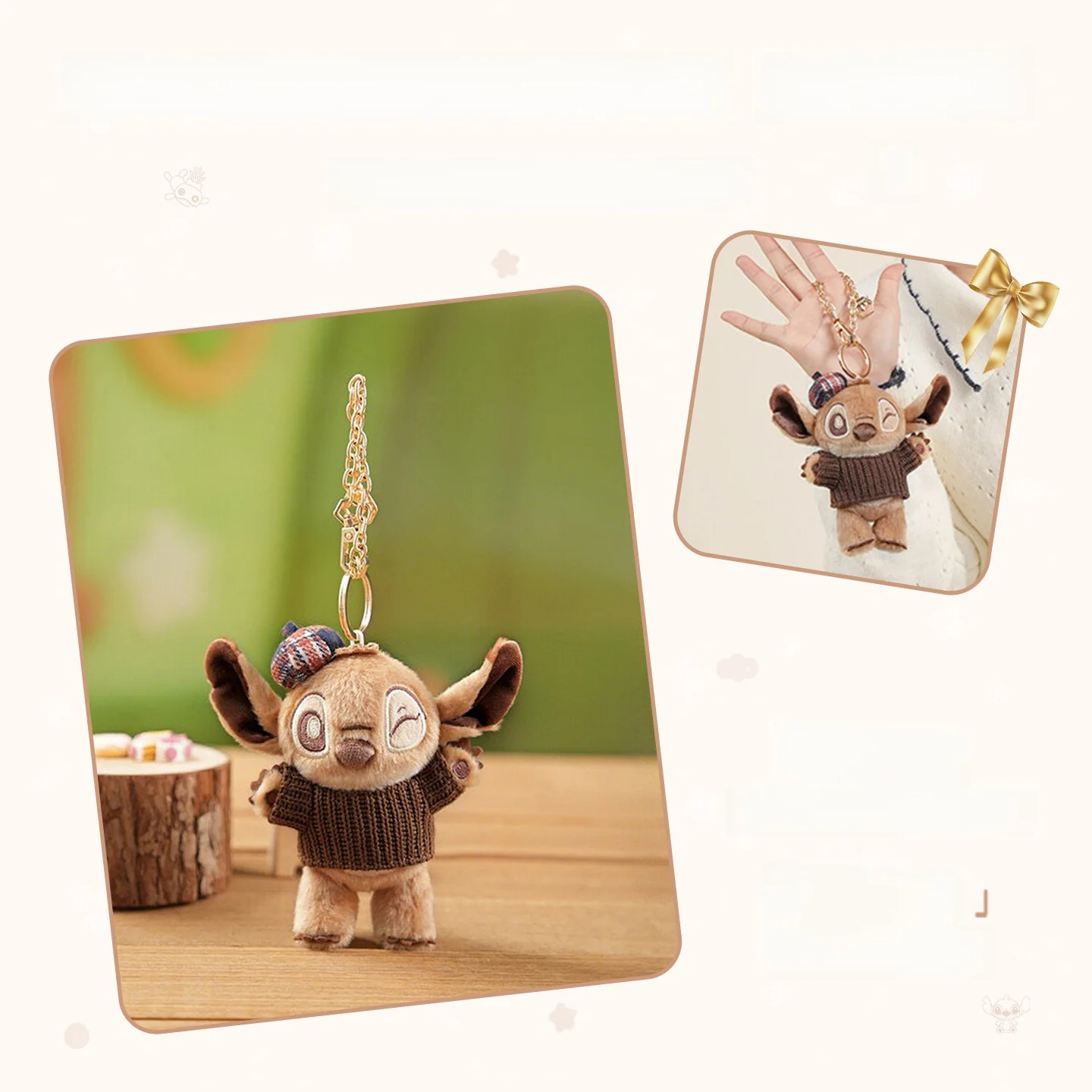 Potdemiel Disney Scented Plush Pendant Mickey Minnie 18cm Plush Keyring With Chocolate Scent Beads Collectible Bag Charm Gift