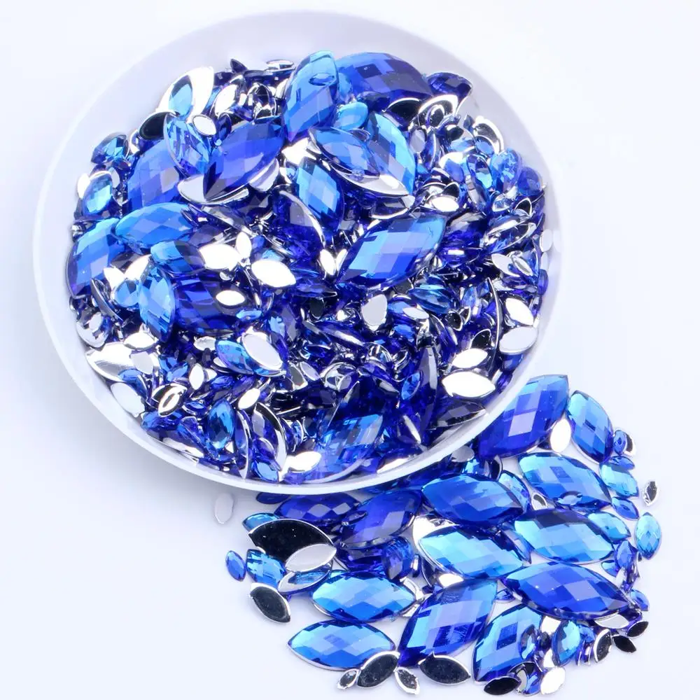 

2x4mm 10000pcs Craft Art DIY Gems Marquise Earth Facets Normal colors Acrylic Rhinestone Strass Nail Art Decorations