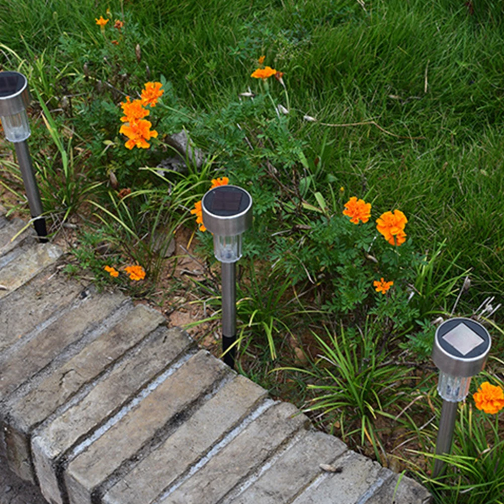 

2 Pcs Garden LED Light Solar Panel Lights for Outdoor Tube Shape Shaped Pathway