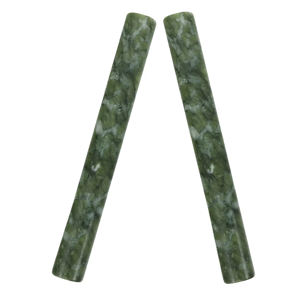 

2Pcs Jade Rolling Pin Natural Stone Non Stick Marble Dough Roller Baking Dumplings Pastry Pizza Kitchen 21cm Pizza Dough Roller