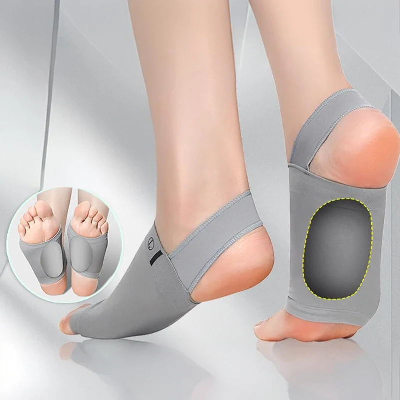 1 Pair Silicone Arch Support Insoles, Flat Foot Correction Insoles, Non Collapsing Strap Design, Foot Massage