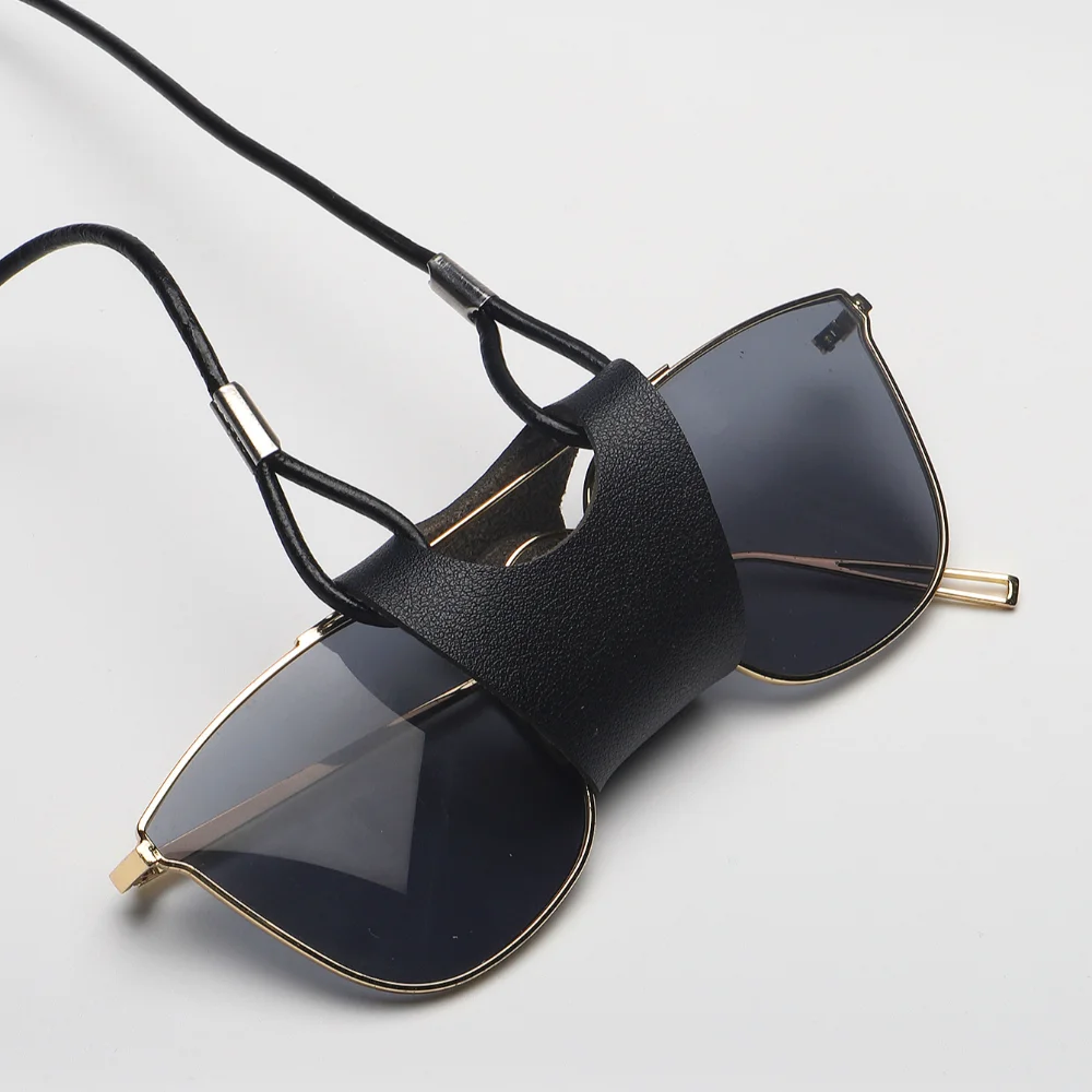 بو الجلود نظارات حقيبة نظارات حالات مكافحة سقوط R نظارات معلقة الرقبة حزام حامل الأشرطة نظارات تخزين الحبل #2