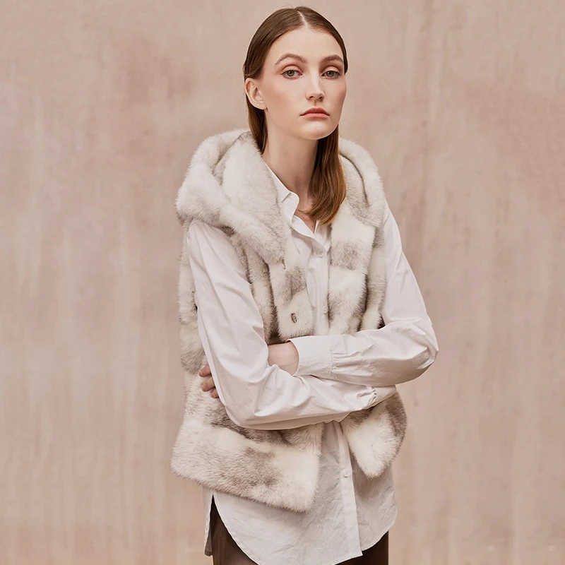 Ftangaiur الشتاء استيراد الصليب سوان المخملية فرو منك سترة معطف مع الفراء هود سترة المنك معطف المرأة لينة الطبيعية ريال فرو المنك معاطف