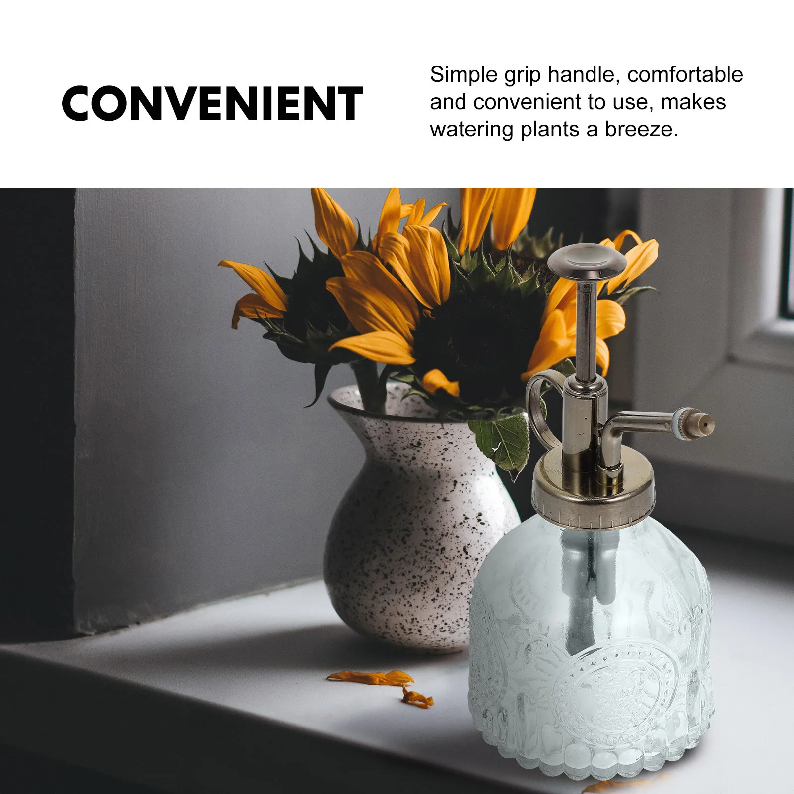 

1Pcs Embossed Glass Sprayer Watering Can Vintage Plant Mister Spray Bottle Accurate Watering Indoor Outdoor Potted Plants Garden