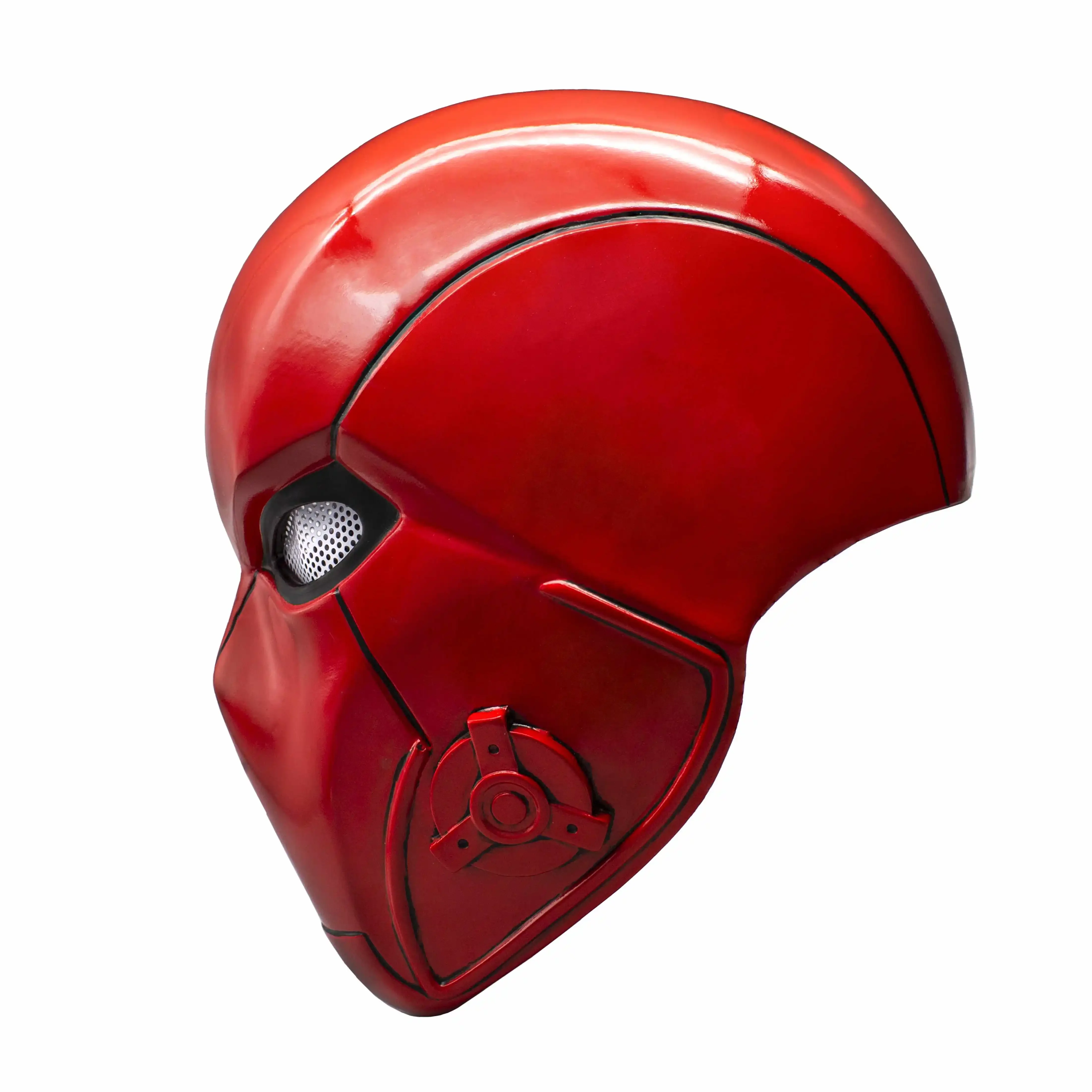 Movie Vil lain Cosplay Bat Red Hood Helmet Red Hood Mask Man Full Head Resin Cosplay Costume Prop Replica Fancy Party Headwear view 3