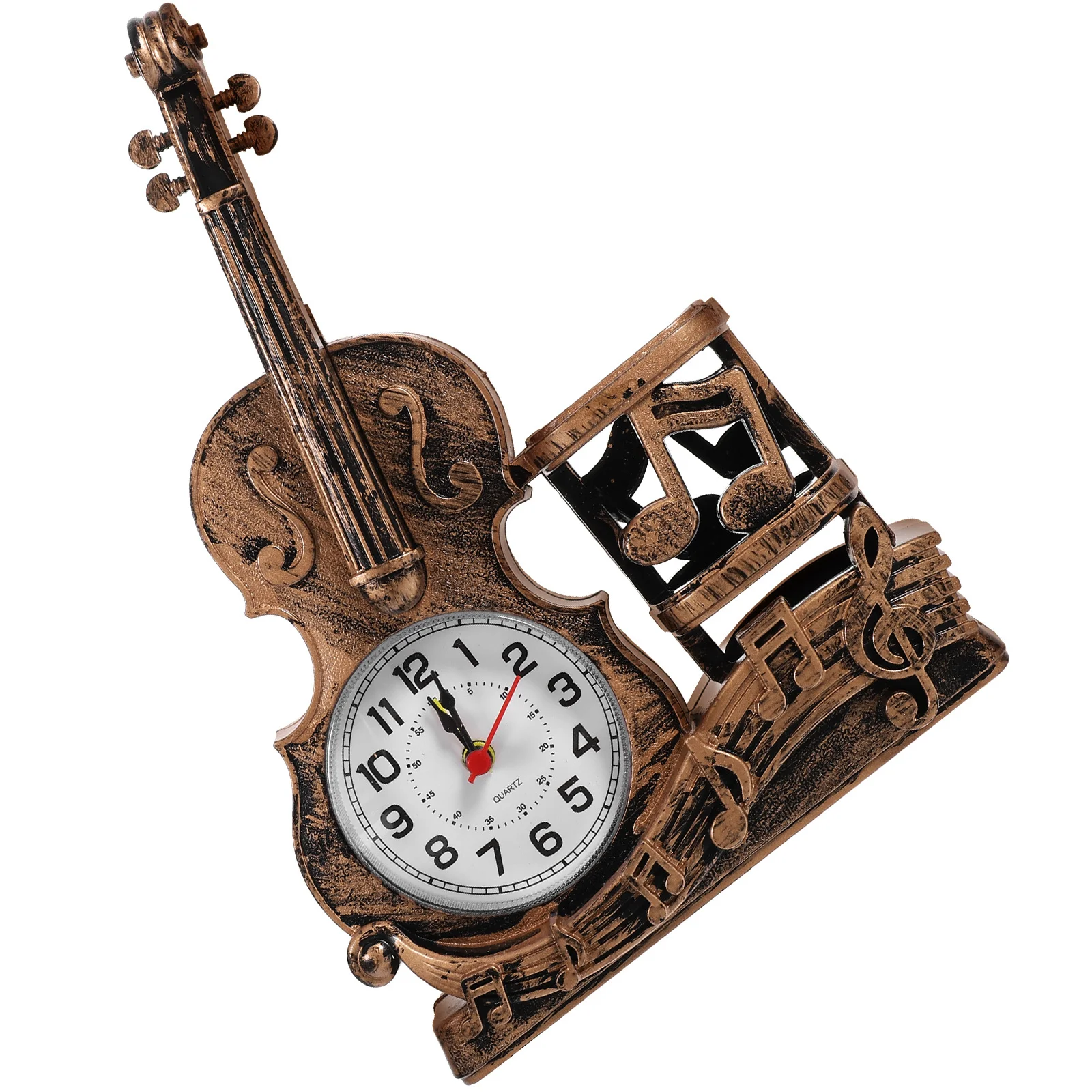 

Violin Clock Desktop Pen Holder Creative Table Pen Holder Desktop Decoration Home Office Desk Clock Gift Violin Finger Tape