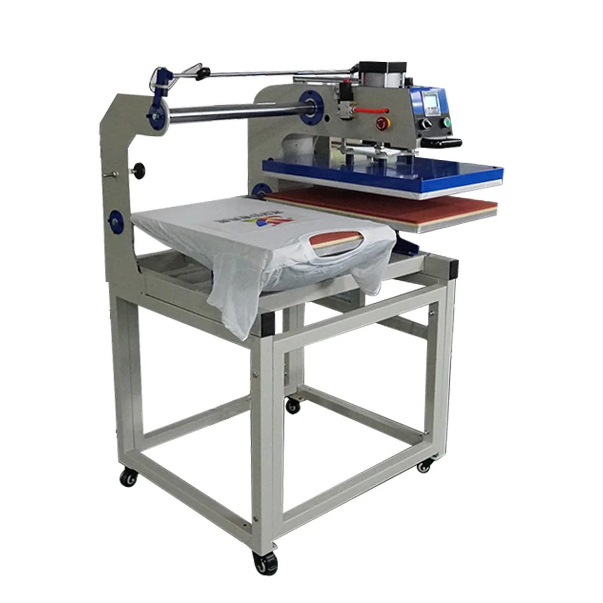 16x24 Pneumatic Heat Transfer Machine Dual Station 40x60cm Tshirt Sublimation Printing Heat Press With Plate Type Usage