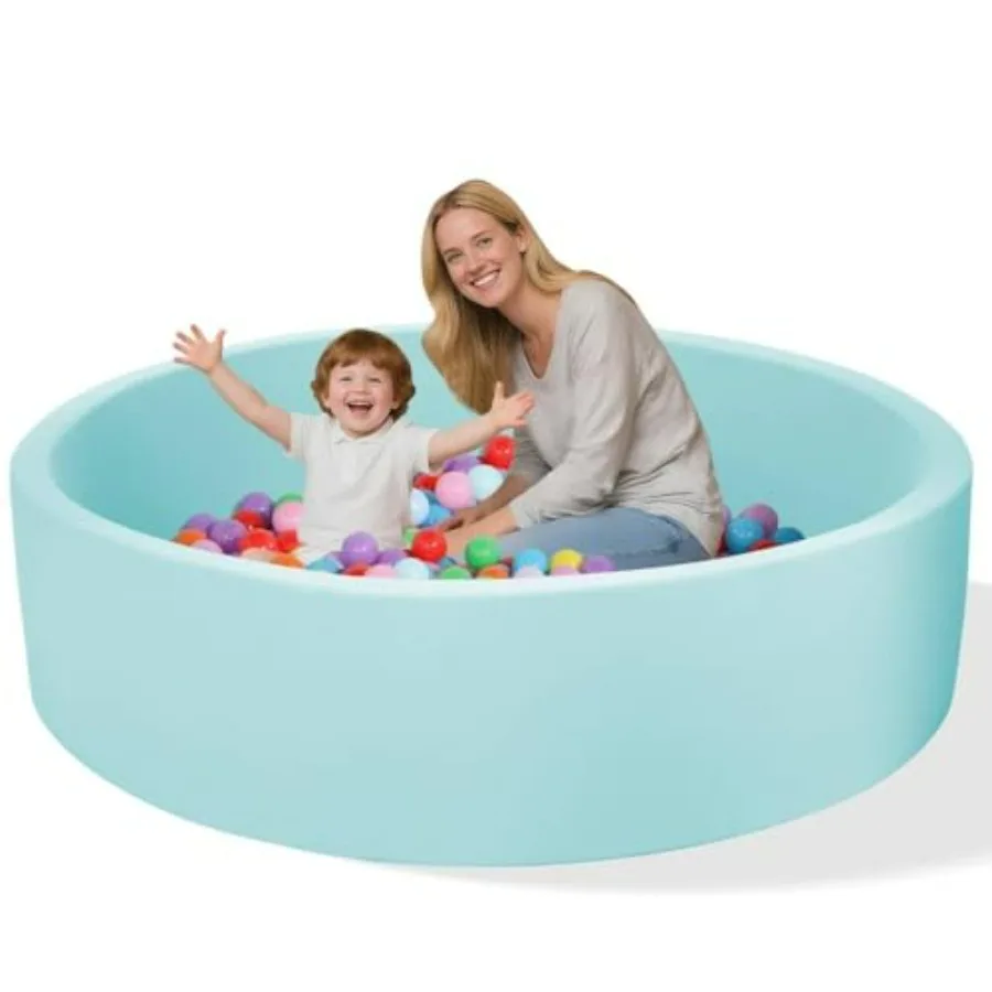 

Light Blue 128CM Round Memory Foam Ball Pit for Soft Ball Pool Play Area for Toddlers with High Comfort and Safety Balls Not In